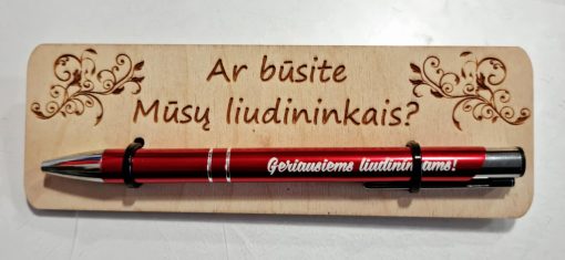 Kvietimas Liudininkams - Rašiklis su plokštele