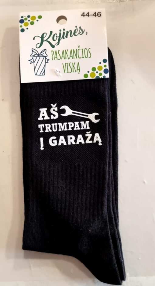 Kojinės ,,Aš trumpam į garažą" (44-46d.)