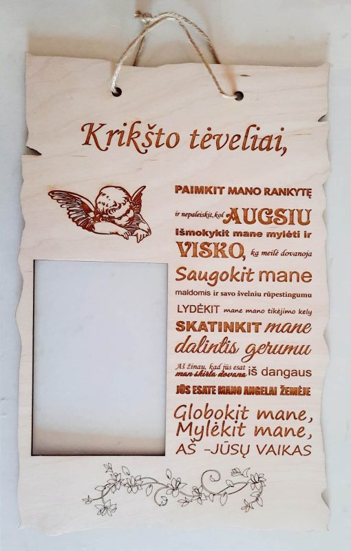Lentelė ,,Krikšto tėveliams" su vieta nuotraukai