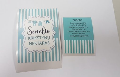 Lipdukas-etiketė ,,Senelio krikštynų nektaras"