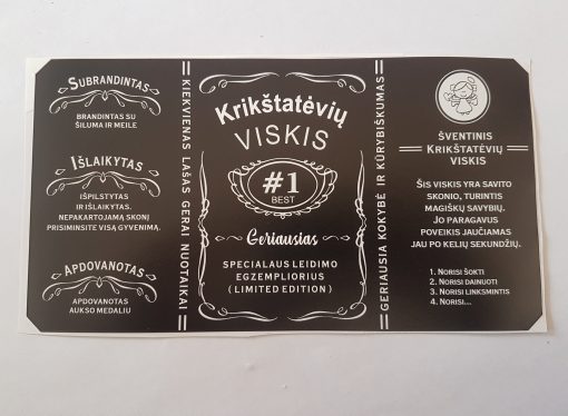 Lipdukas-etiketė Krikšto tėveliams