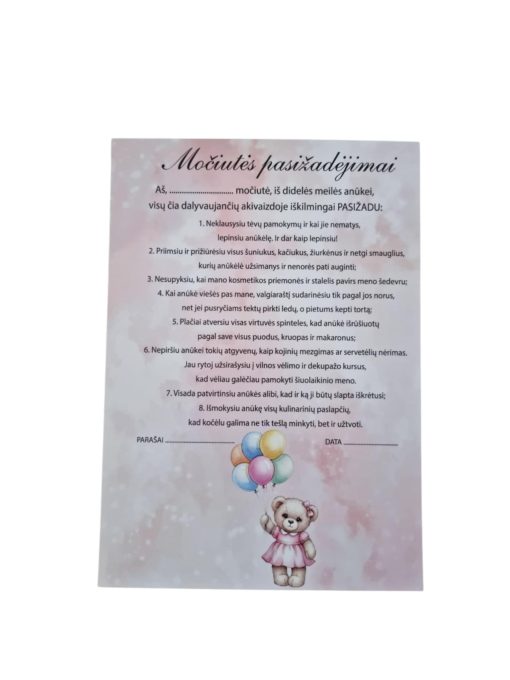 Močiutės pasižadėjimai krikštynoms, rausvos sp.